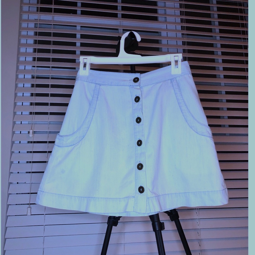 Light blue denim skirt